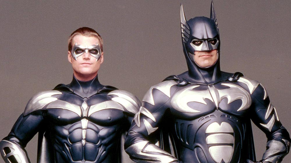 George Clooney and Chris O'Donnell as roommates Batman and Robin in Joel Schumacher's 1997 film of the same name.