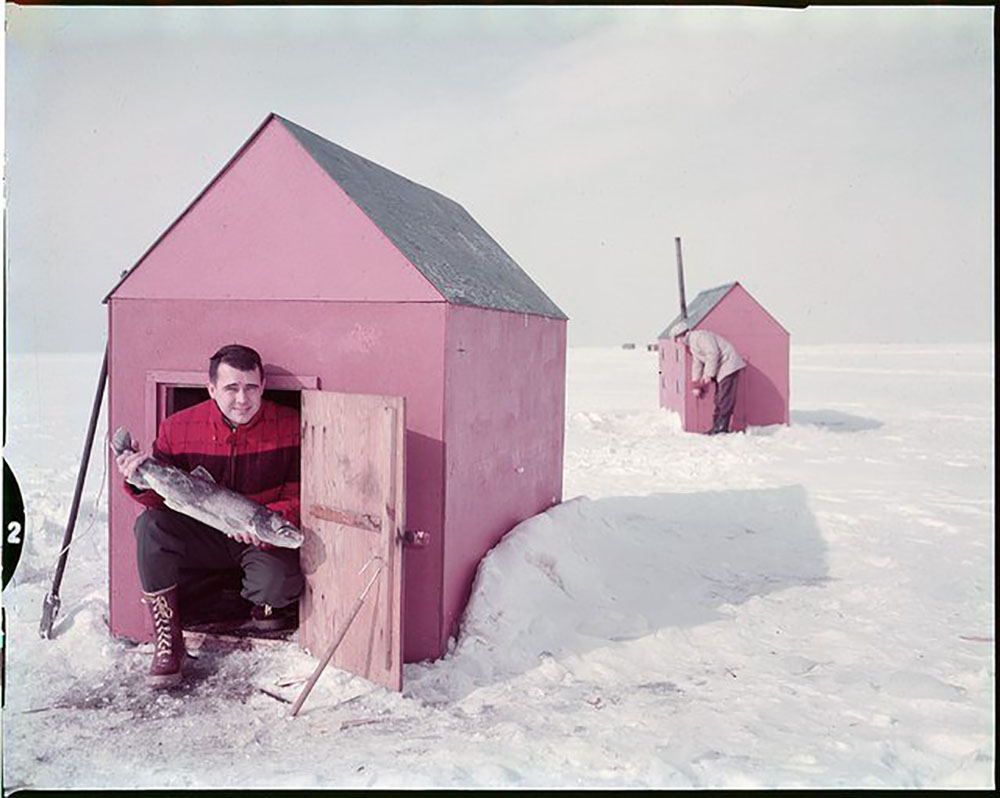 Ice fishing on Lake Simcoe