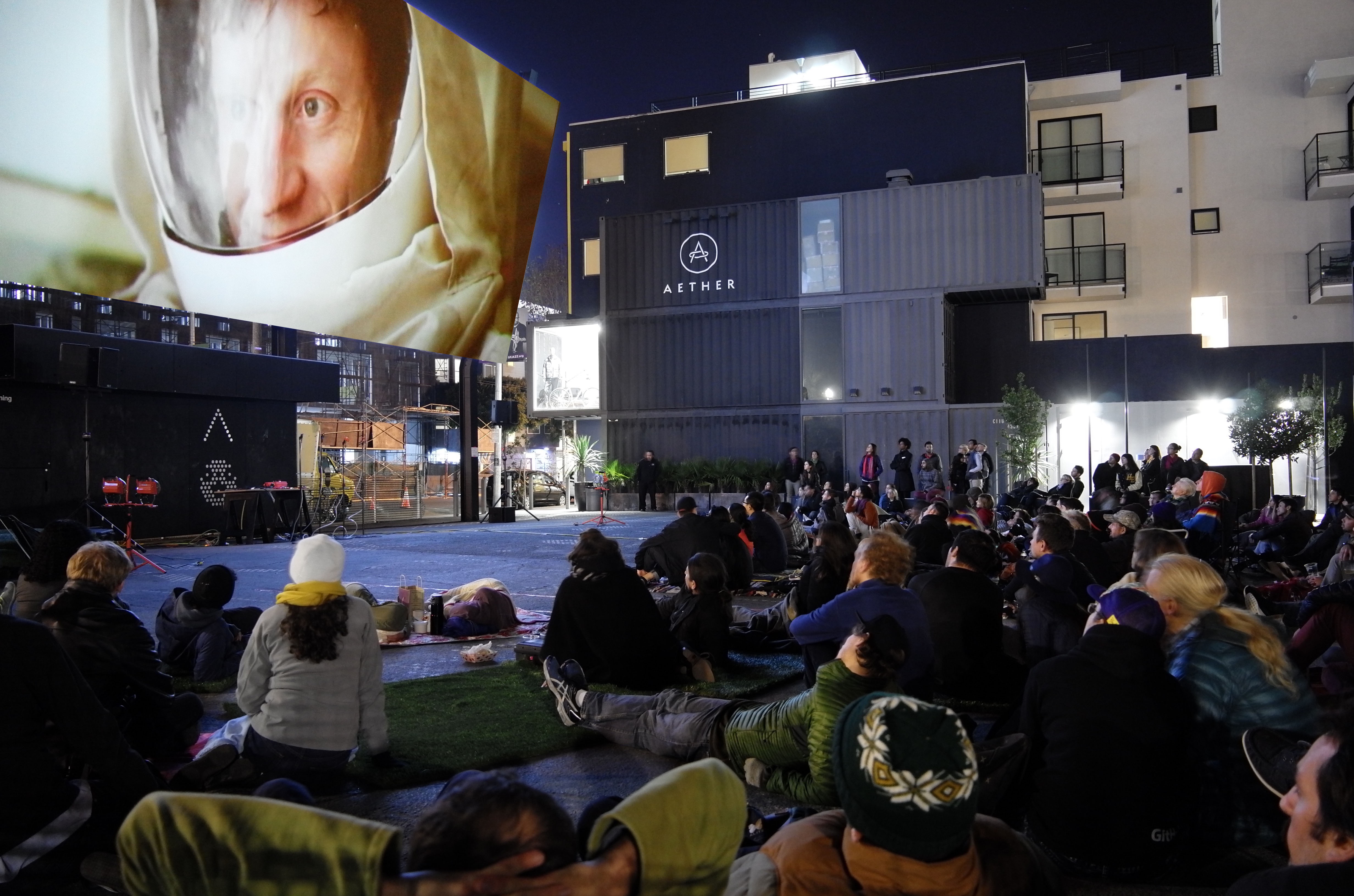 Outdoor movie night at PROXY