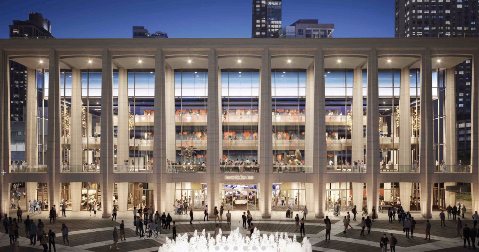 David Geffen Hall at Lincoln Center in the evening 