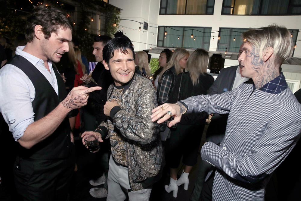 Corey Feldman and Aaron Carter with RJ Mitte, 2019