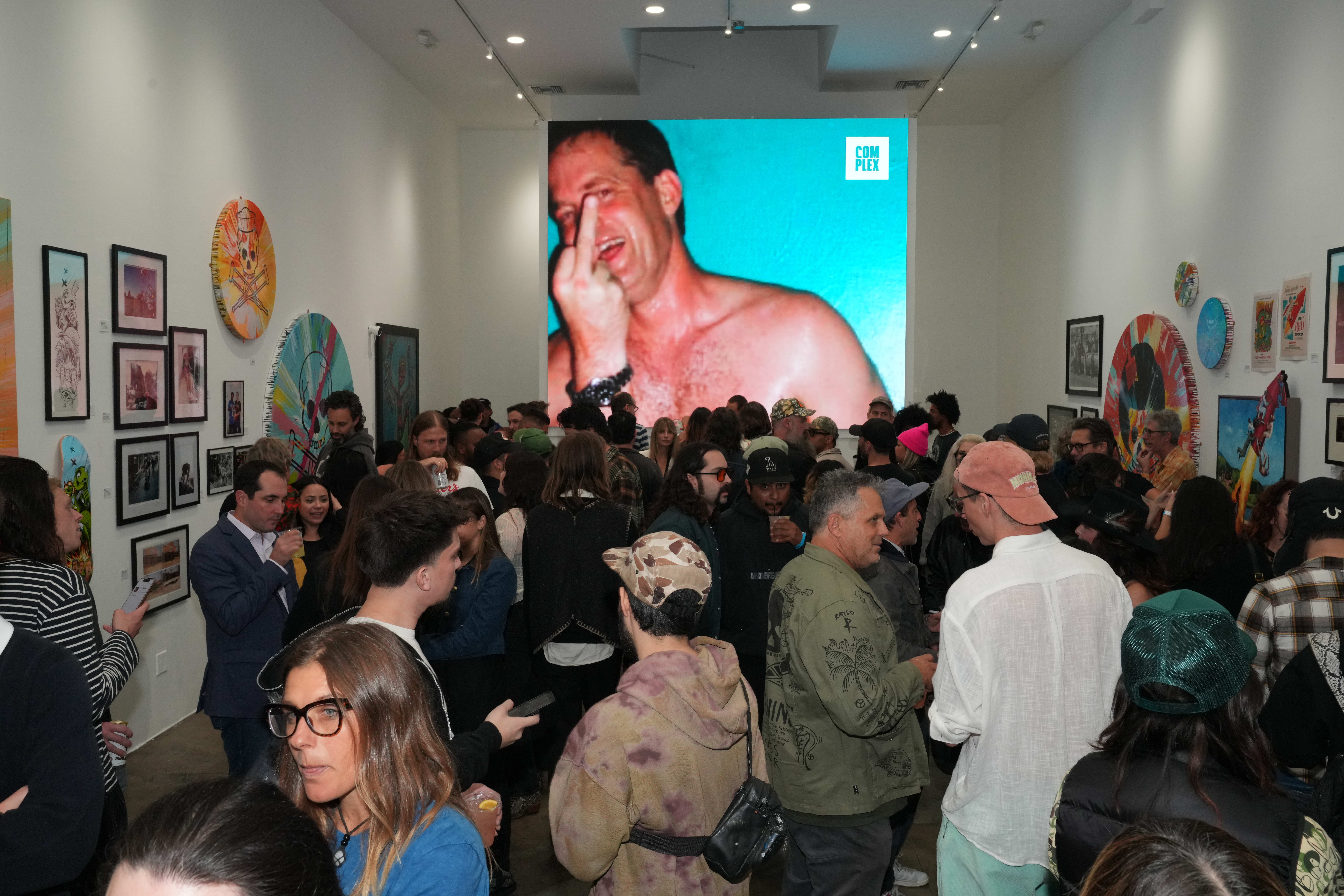 Inside the Jackass art opening.