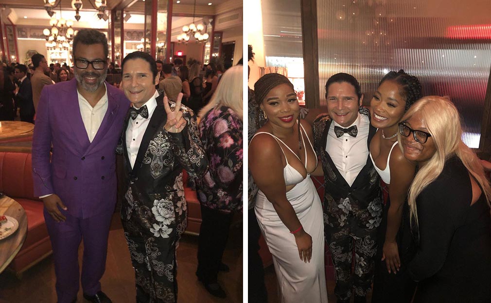 Corey Feldman, with Jordan Peele, Keke Palmer, and her sisters at the premiere of Nope. From Feldman's Instagram.