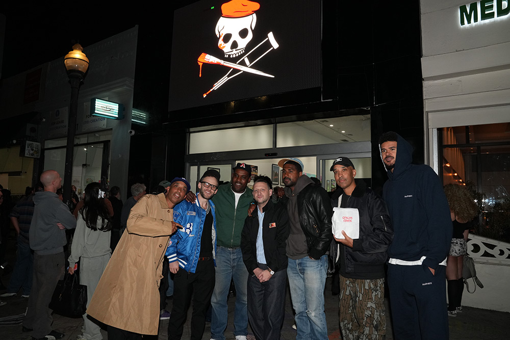 Tim Robinson visits the Jackass art show. Photo courtesy of Complex.