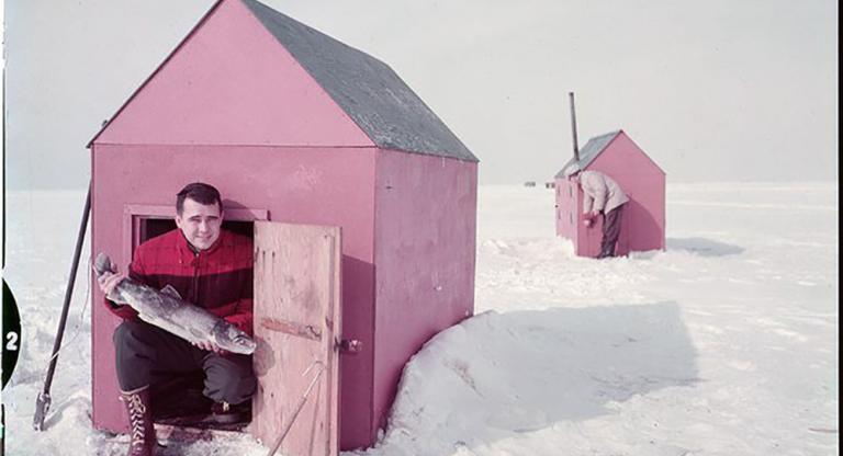 Ice fishing on Lake Simcoe