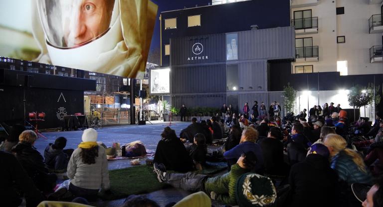 Outdoor movie night at PROXY