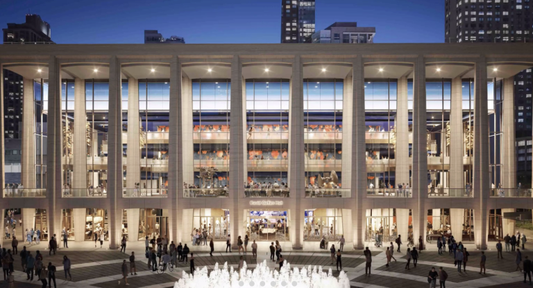 David Geffen Hall at Lincoln Center in the evening 